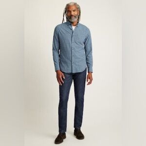 Bonobos Everyday Lightweight Flannel Shirt (Men, Black Blue Plaid, L, Slim Fit)